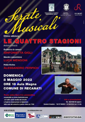 Serate Musicali con "LE QUATTRO STAGIONI" di Antonio Vivaldi -8 Maggio