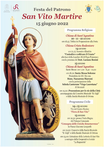 Festa del Patrono di San Vito Martire del 15 Giugno 2022