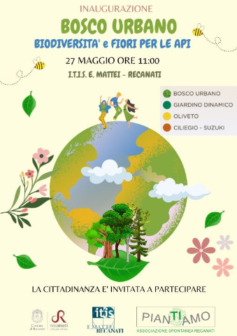 Inaugurazione Bosco Urbano sabato 27 maggio ore 11 presso ITIS E. Mattei Recanati